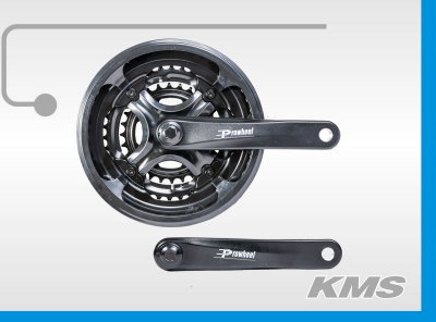 Комплект шатунов 26" Prowheel 48*38*28 алюм. черный с пласт. защито