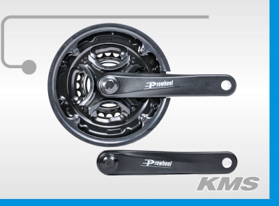 Комплект шатунов 26" Prowheel 42*34*24 алюм. черный с пласт. защито